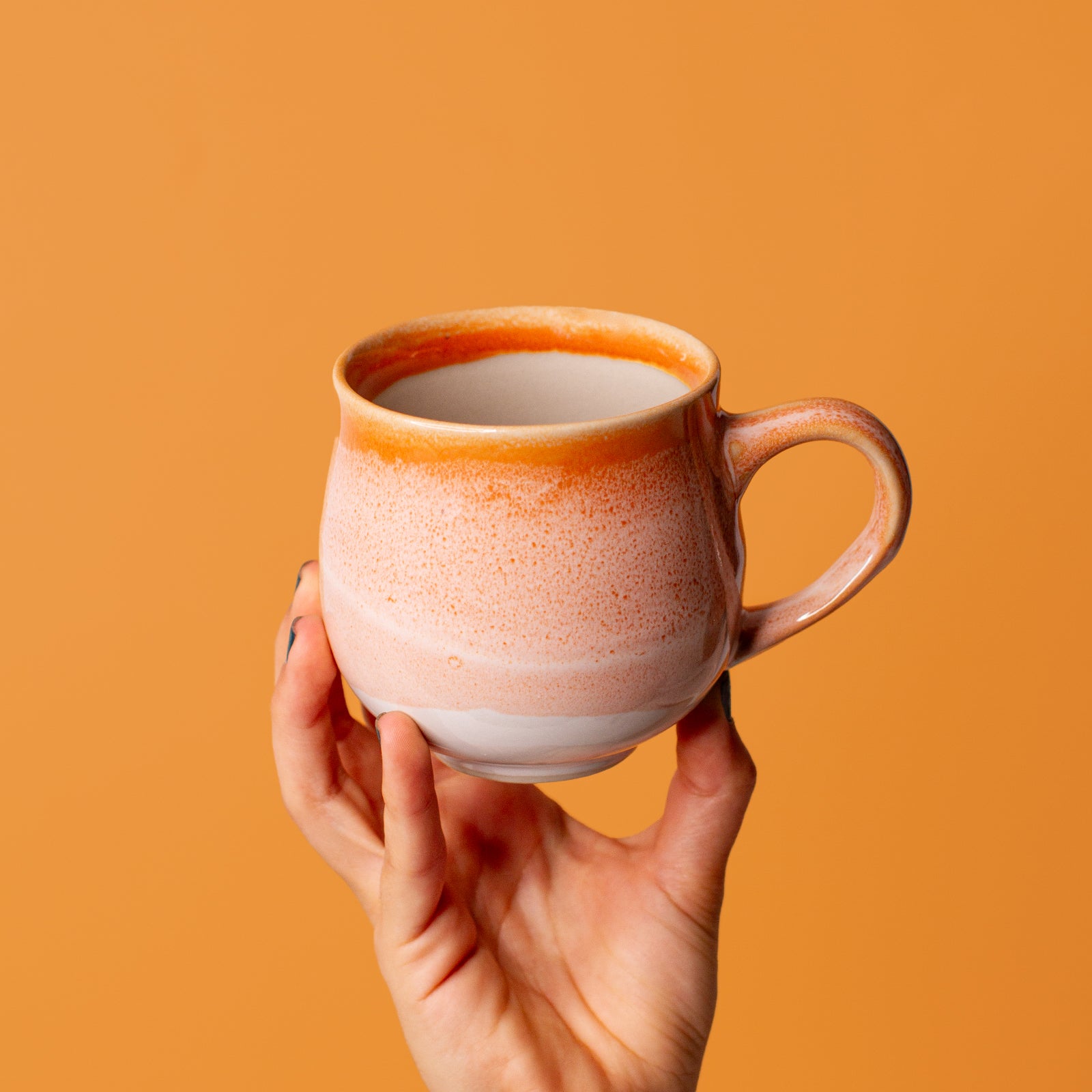 Light pink and White ceramic Mug