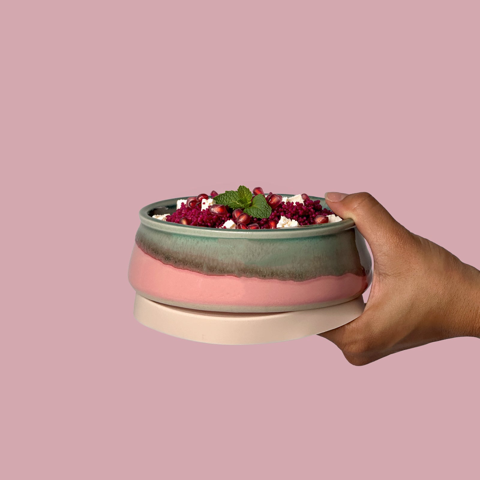 Pink Flamingo Ceramic Travel Bowl