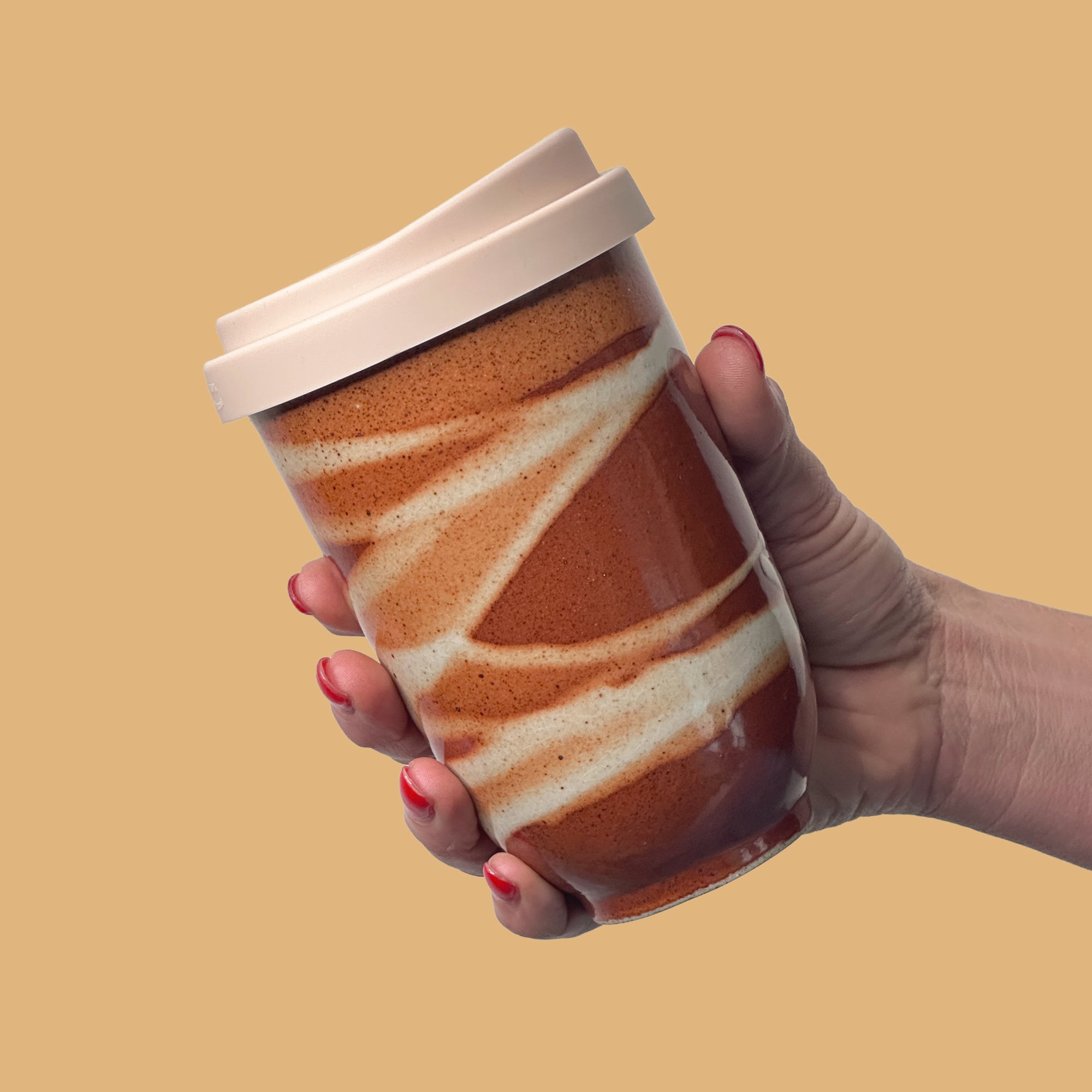 Shino-Yaki Ceramic Travel Cup