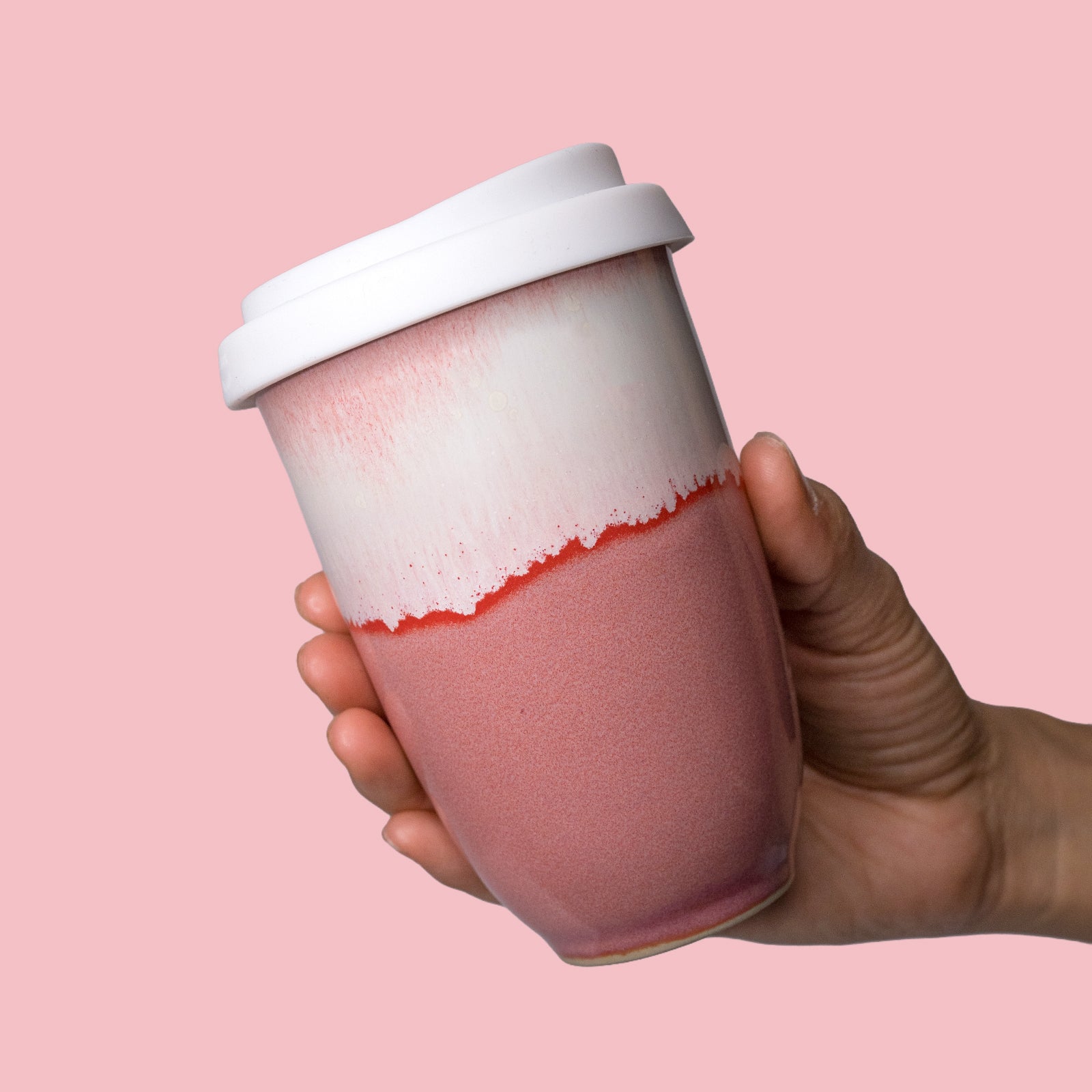 Raspberry Beret Ceramic Travel Cup