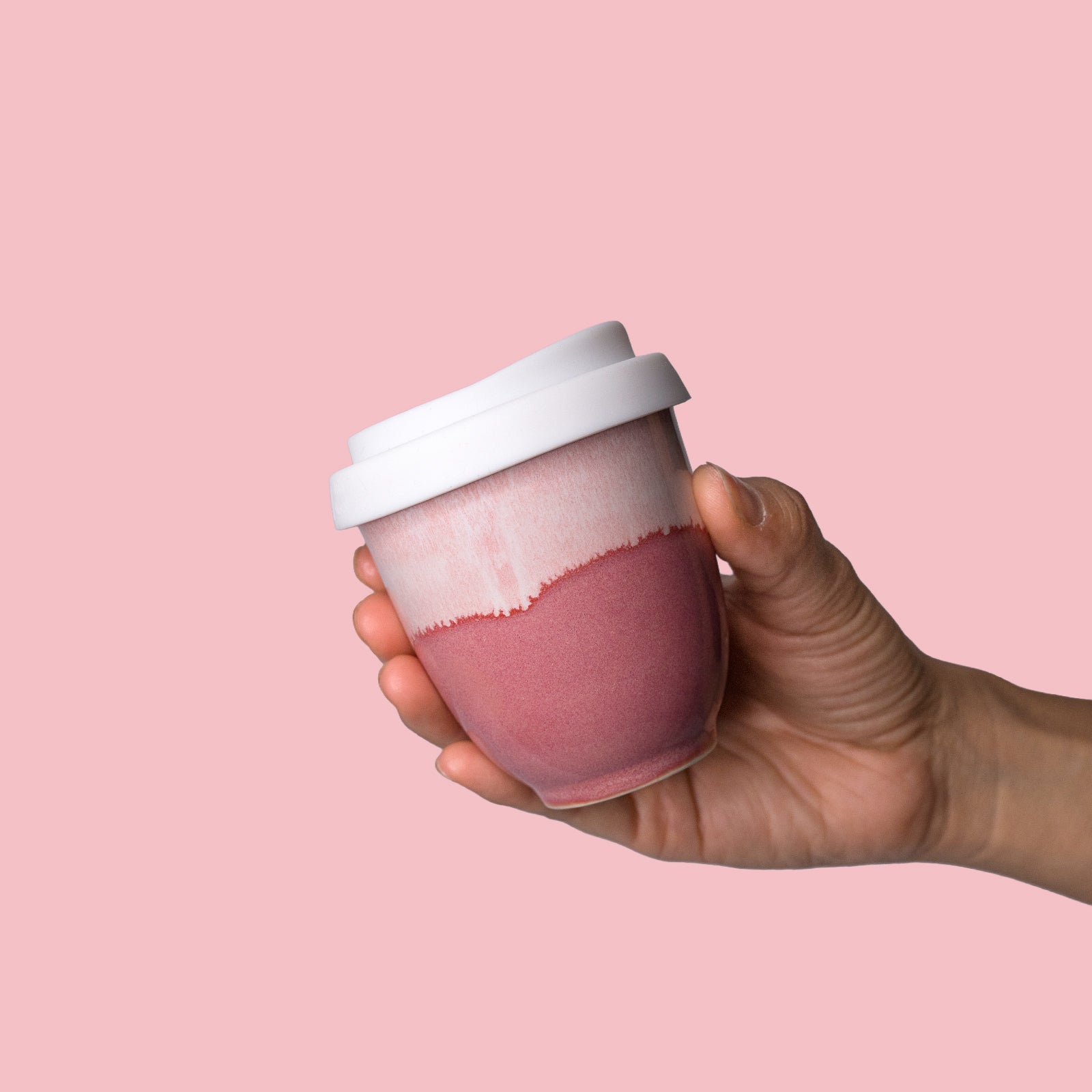 Raspberry Beret Ceramic Travel Cup