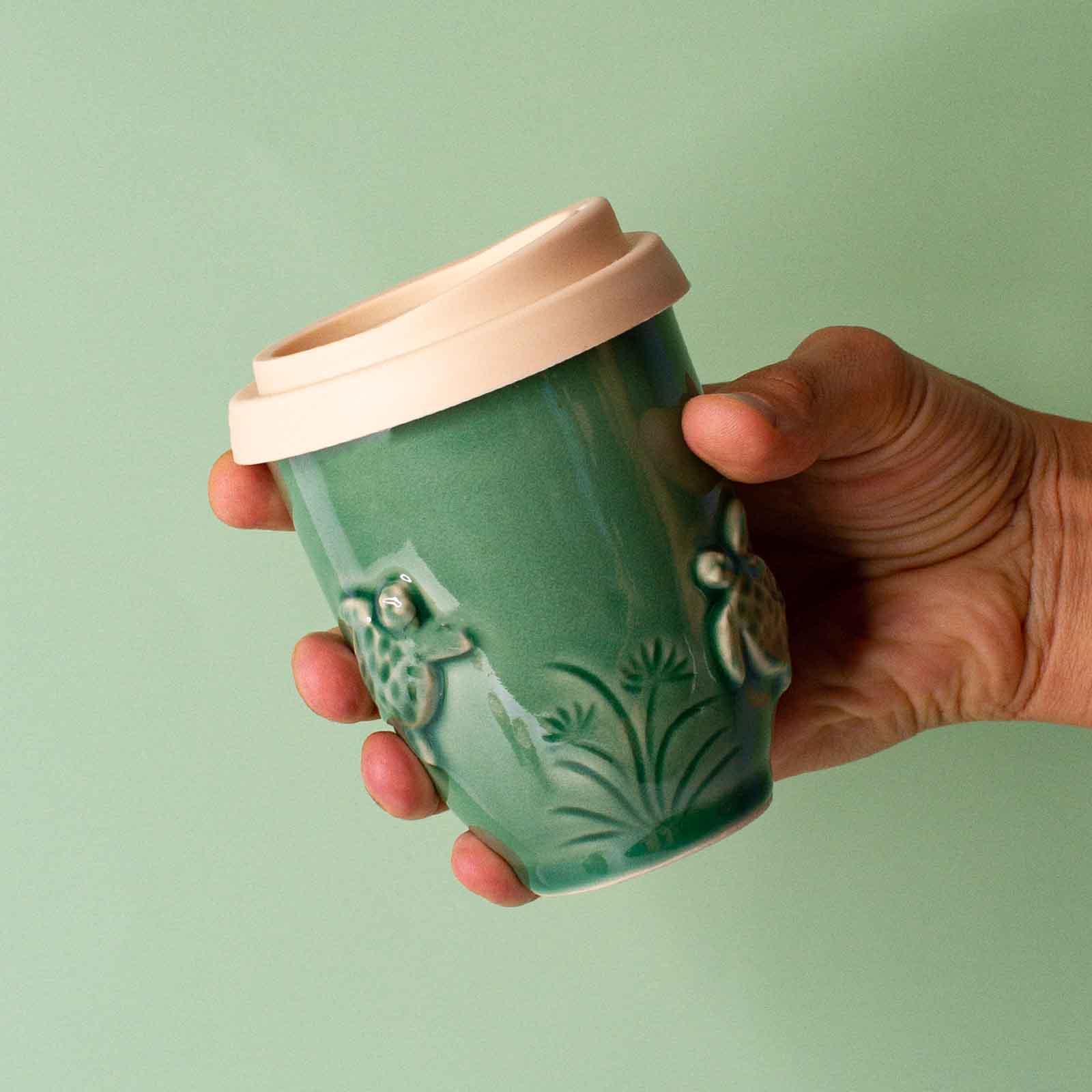 Green Sea Turtle Ceramic Cup 8oz