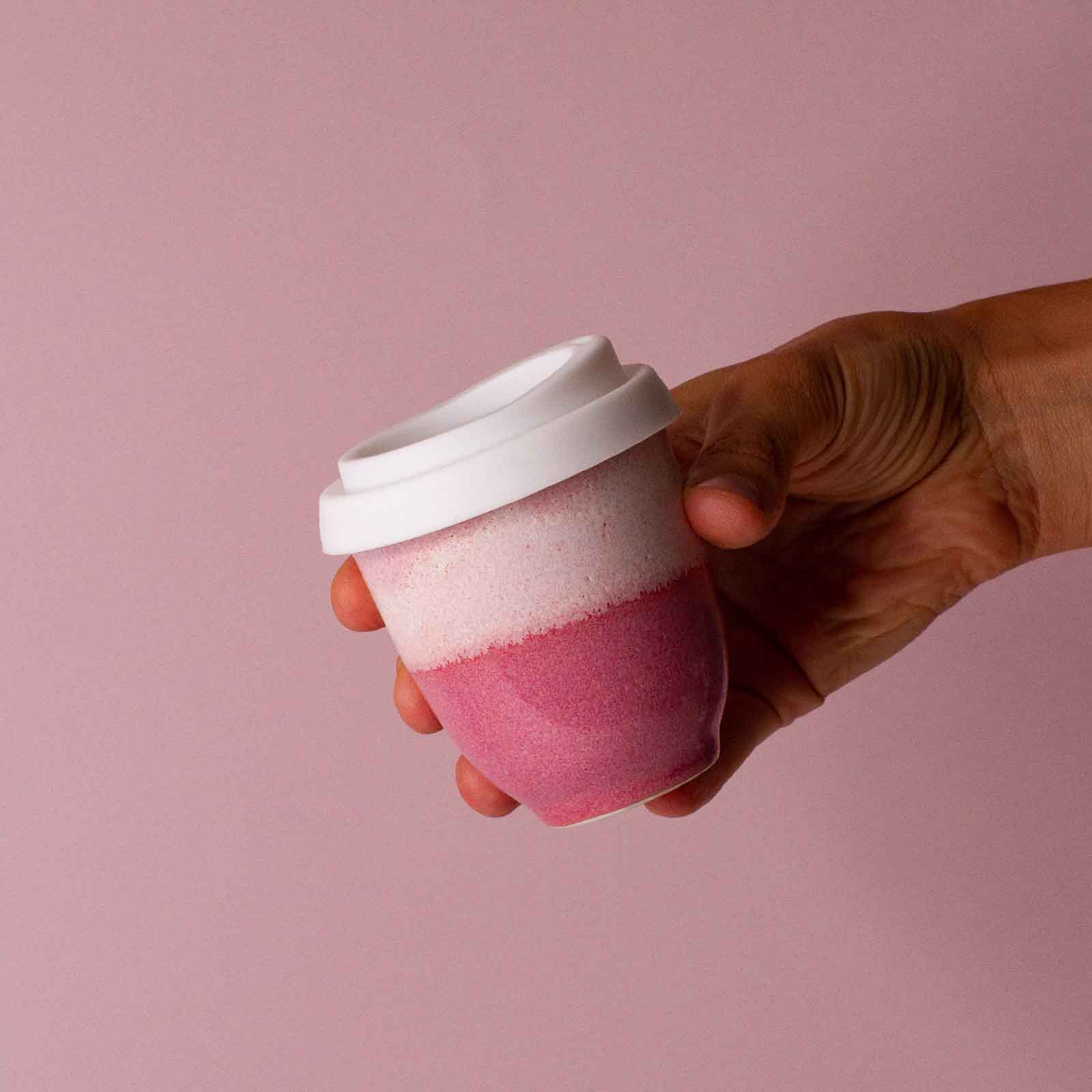 Pottery For The Planet Cup Raspberry Beret 4oz Piccolo Cup