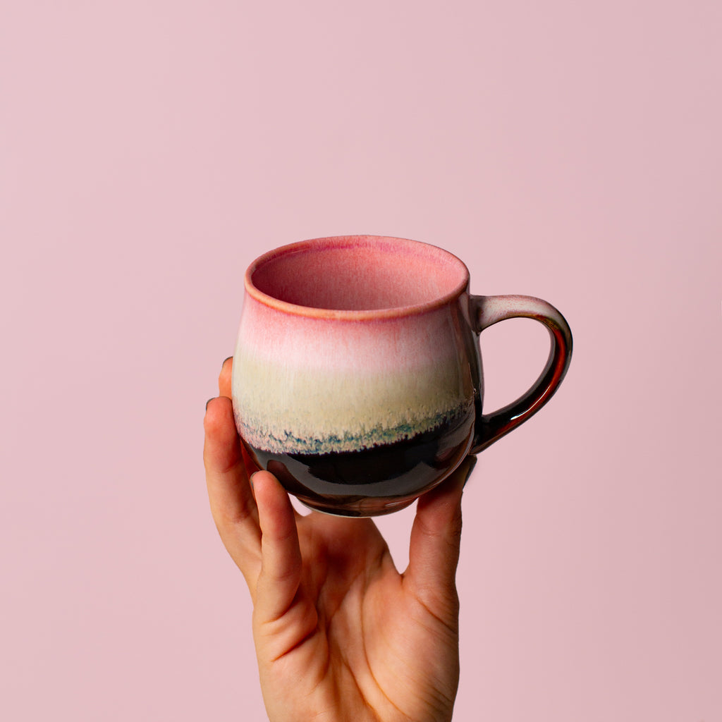 Small Pink and brown Ceramic Mug