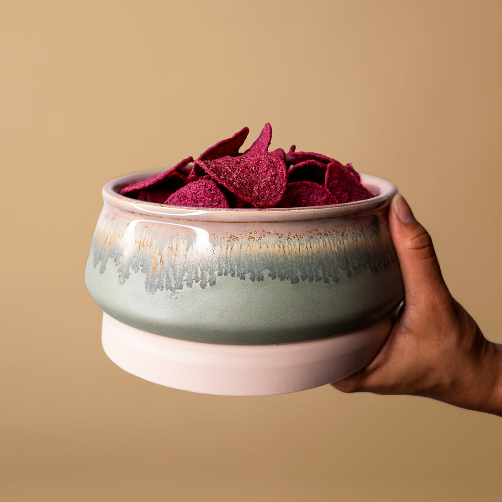 Rainforest Jasper Ceramic Travel Bowl