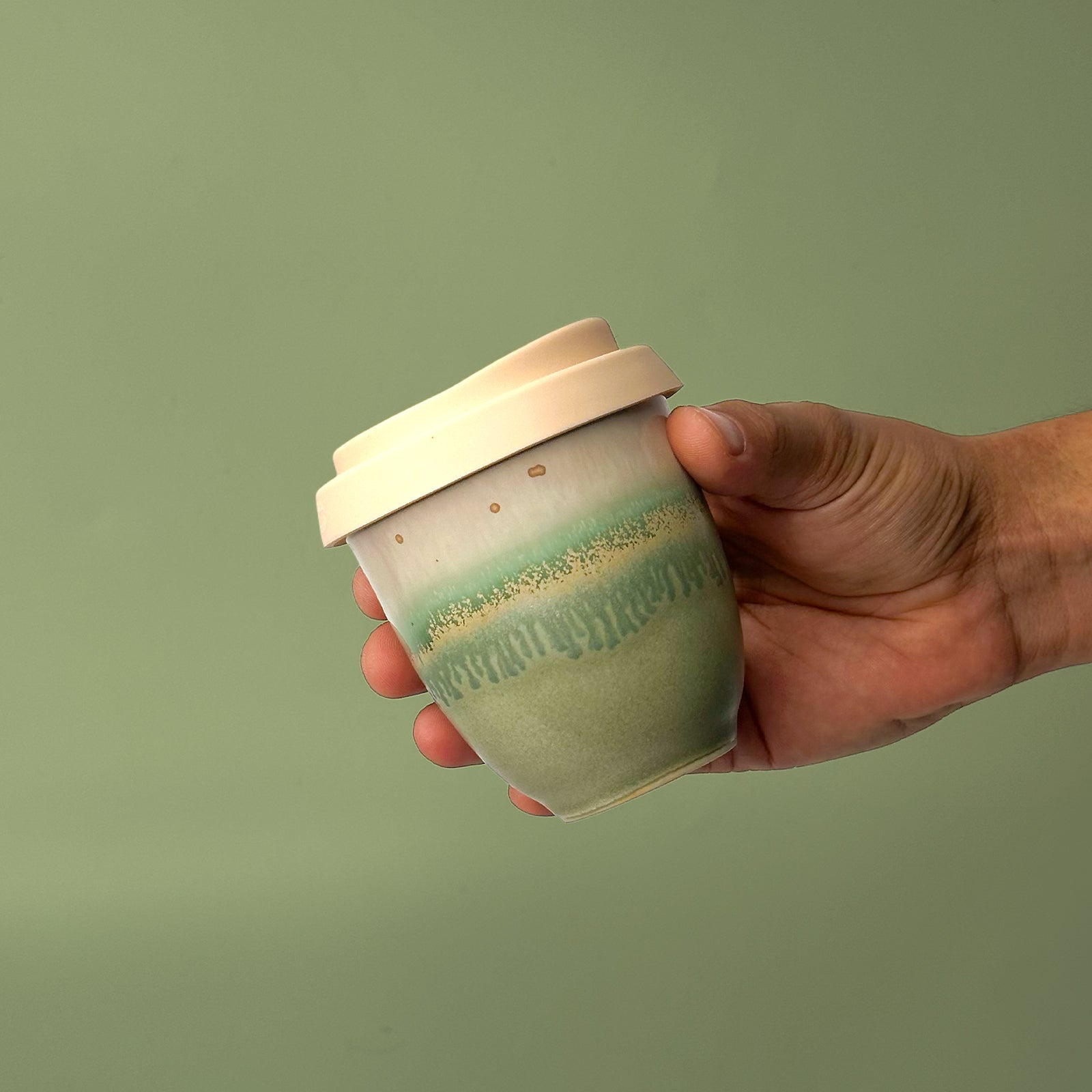 Rainforest Jasper Ceramic Travel Cup