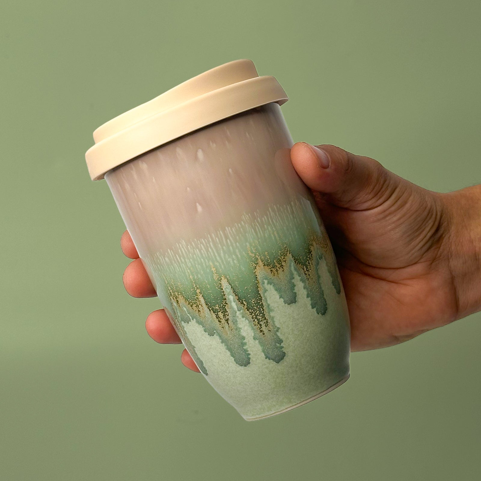 Rainforest Jasper Ceramic Travel Cup