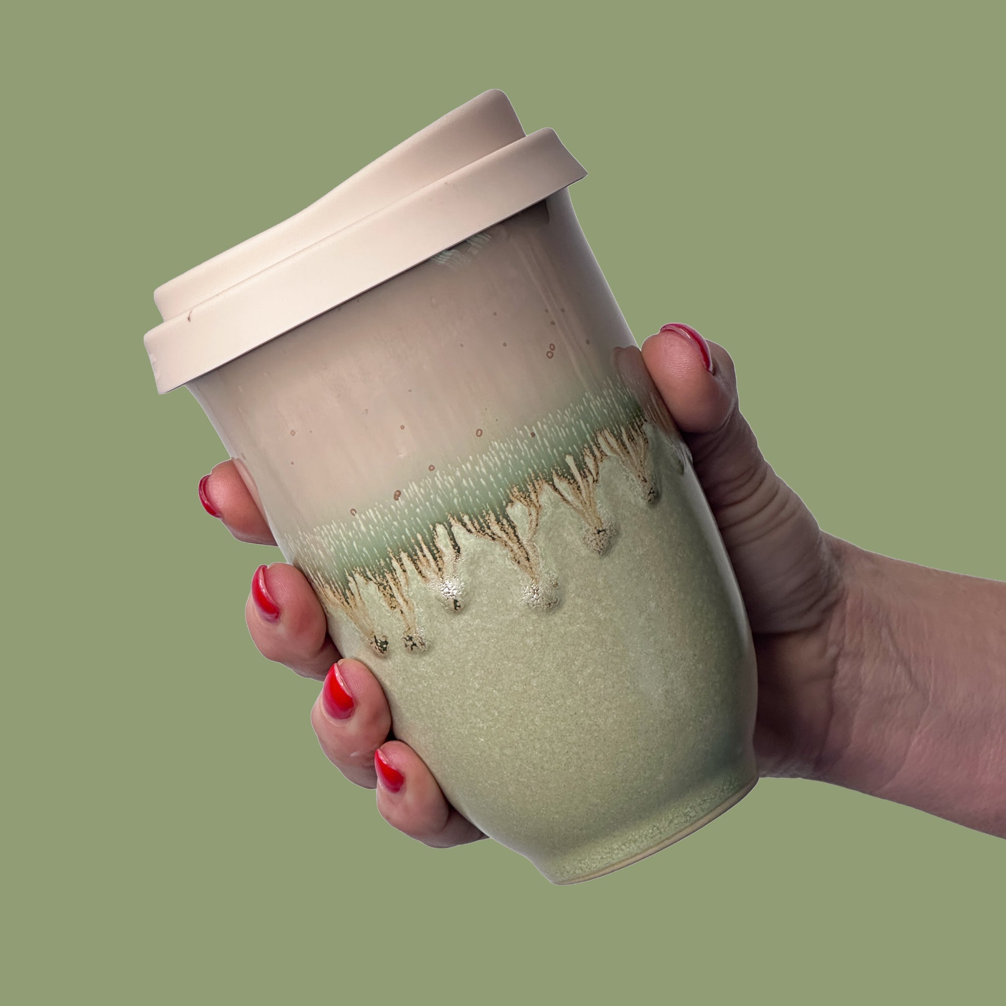 Rainforest Jasper Ceramic Travel Cup