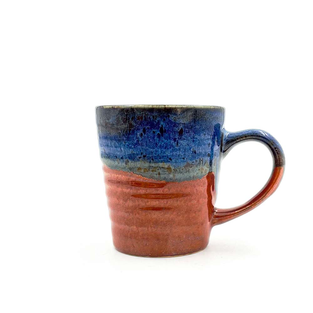 Rust and Blue Straight Ceramic Mug