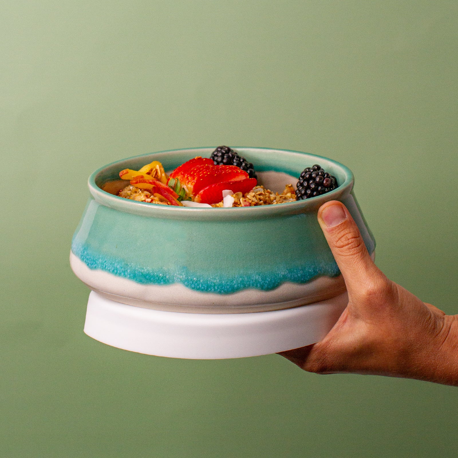 Glacier Ceramic Travel Bowl