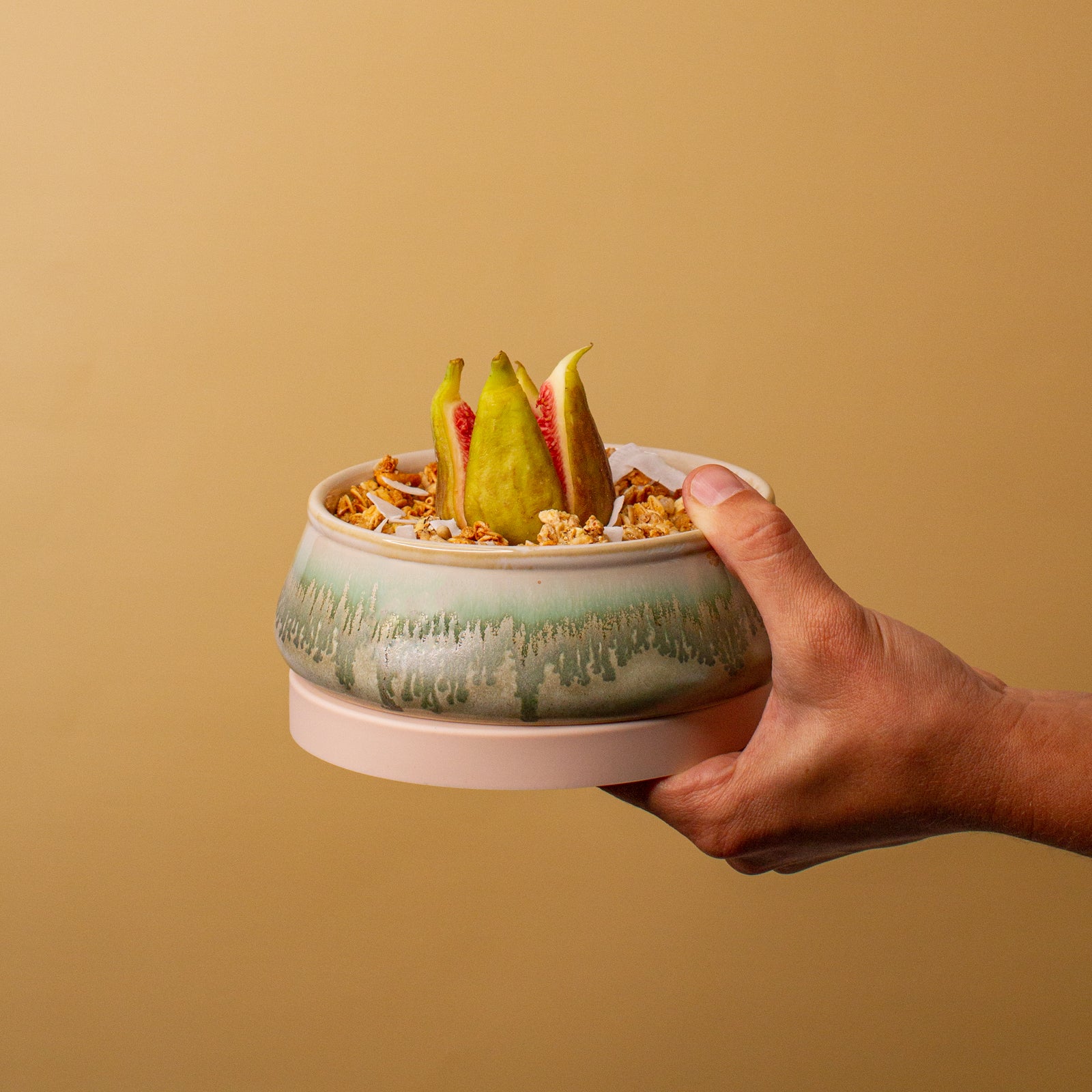 Light Green Ceramic Travel Bowl