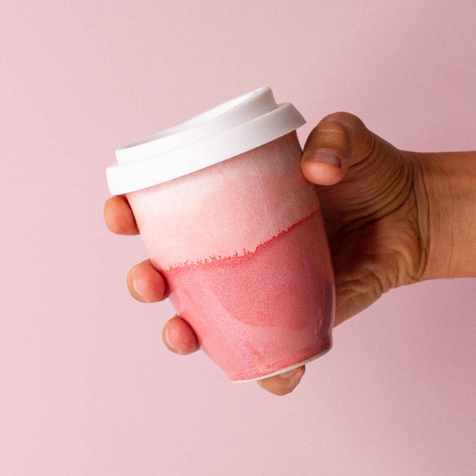 Pottery For The Planet Cup Raspberry Beret 8oz
