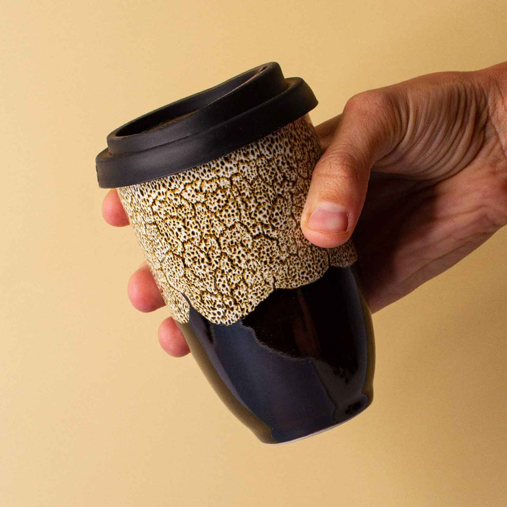 Pottery For The Planet Mocha Ceramic Reusable Coffee Cup 12oz